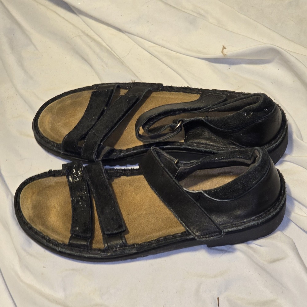 Naot Strappy Black Leather Sandals Women's Closed Back Comfort EU‎ Size 38 - Picture 3 of 6